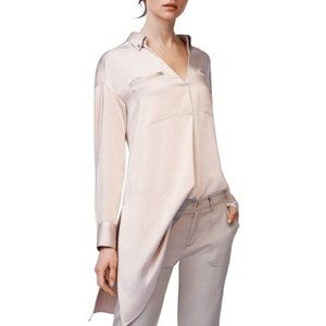 B New York Asymmetric Hem Shirt In Champagne